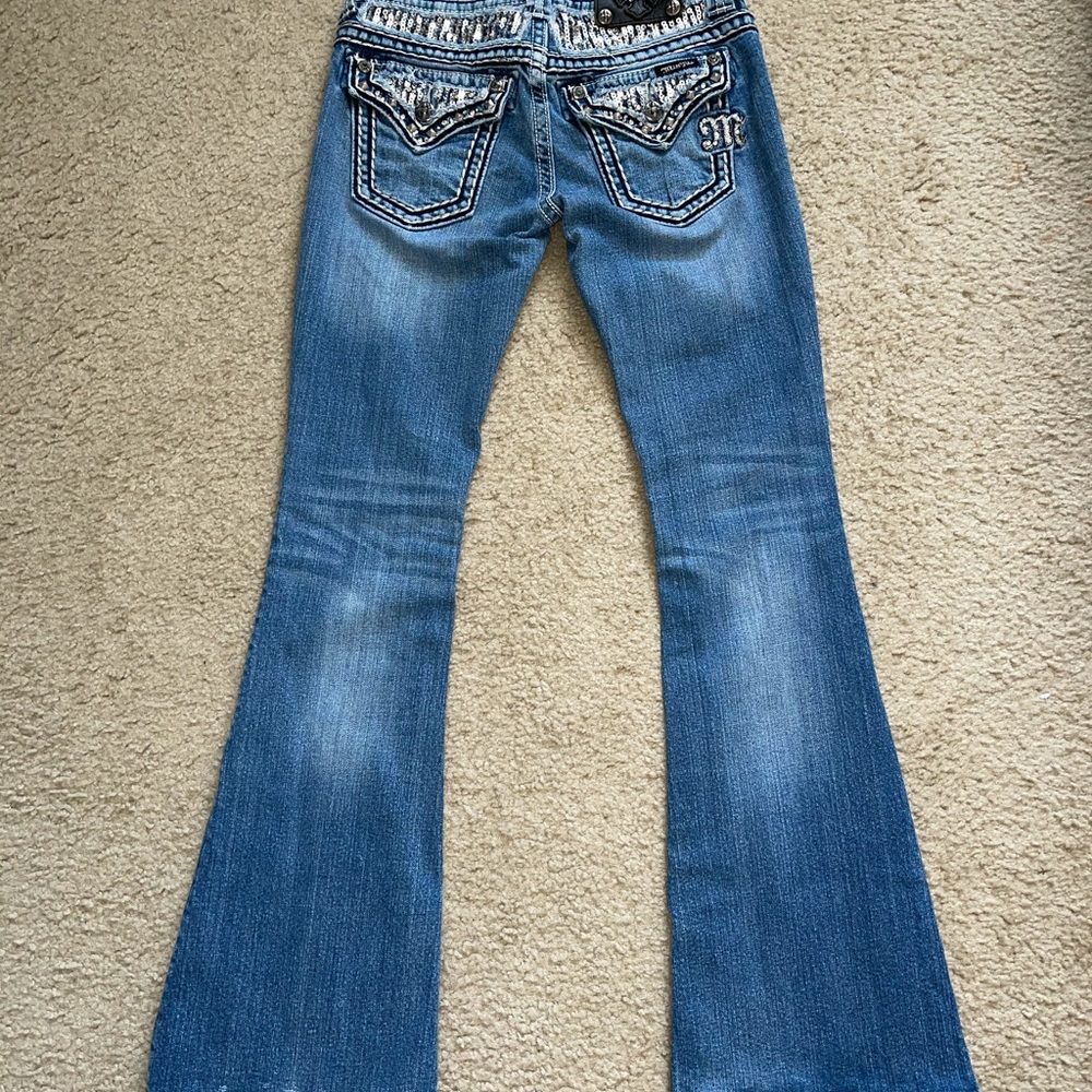 Miss Me Flare Leg Jeans - Picture 4 of 7
